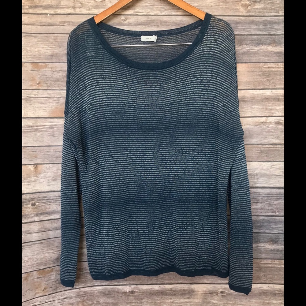 Vince. Blue striped lightweight sweater top